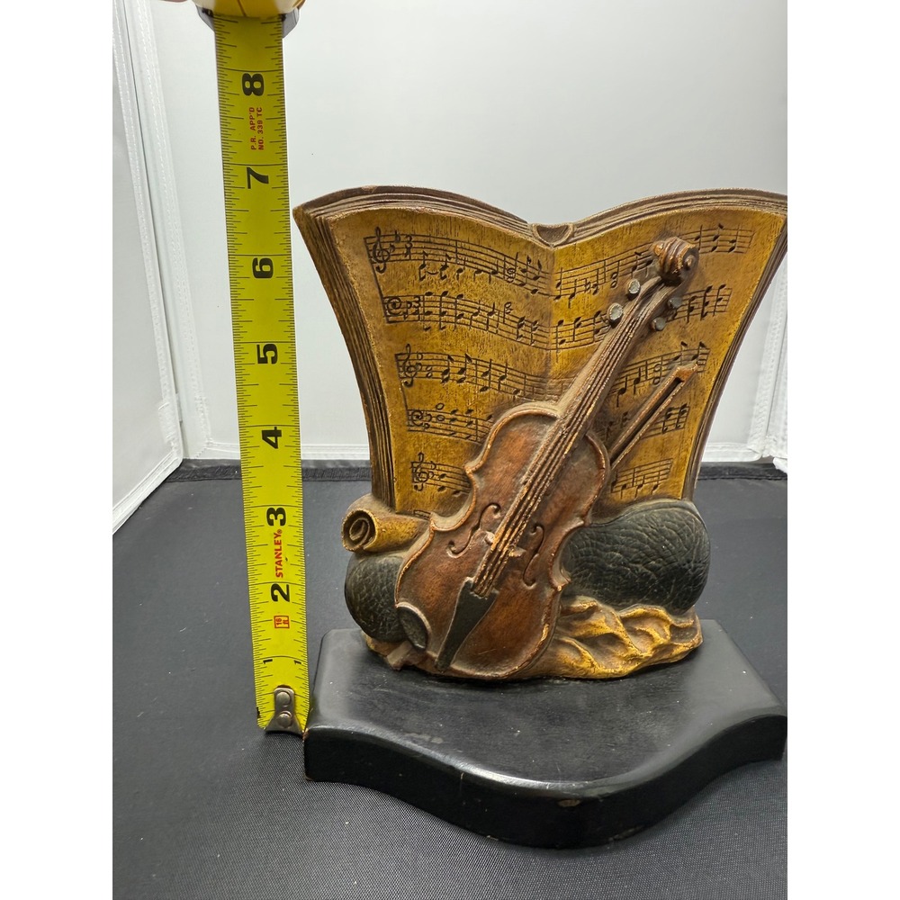 Vintage Syroco Wood Violin Music Book Statue Figurine Decor collectible - Picture 6 of 9
